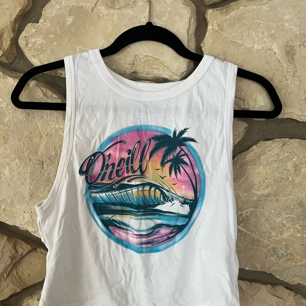 O'Neill White Graphic Tank Top - L